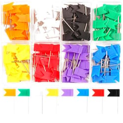 SUBANG 160 Pieces Flag Push Pins Flag Map Pins, 8 Boxes Flag Colorful Map Tacks Push Tacks for Learning Working
