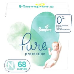 Pampers Pure Protection Disposable Baby Diapers, Hypoallergenic and Unscented, 68 Count, For Newborns up to 10 Pounds