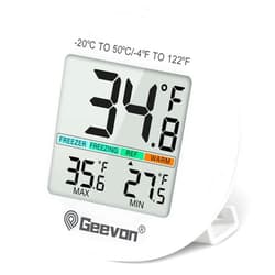 Geevon Digital Refrigerator Thermometer, IPX4 Waterproof, Refrigerator Freezer Thermometer Max/Min Record Function with LCD Screen, Stand and Magnetic Back, for Refrigerator, Freezer Scenarios