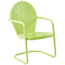 Crosley Furniture Griffith Outdoor Chair, Retro Metal Patio Chairs for Dining, Porch, Deck, Balcony, Key Lime