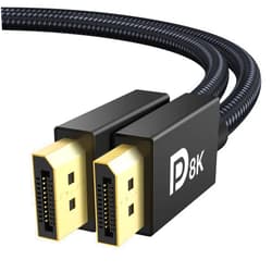 IVANKY 8K DisplayPort Cable 1.4, VESA Certified DP Cable 6.6ft (8K@60Hz, 4K@144Hz, 2K@240Hz)HBR3 Support 32.4Gbps, HDR, HDCP 2.2, FreeSync G-Sync, Braided Display Port for Gaming Monitor, Graphics, PC