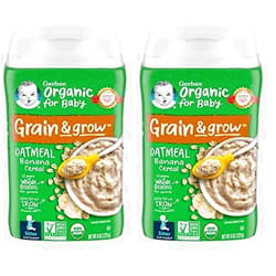 Gerber Organic 2Nd Foods Sitter Banana Oatmeal Baby Food Glass Jar, 8 Ounce (Pack of 2)