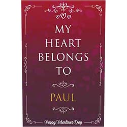 Valentine's Day Custom Journal Publishing My Heart Belongs To Paul: Cute Valentines Day Gift For Boyfriend or Husband - Personalized Name Journal 6''x9'' 120 Pages Lined Paperback - Happy Valentine Day Notebook Gift For Him Men