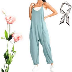 Hwqsad Lahloya Maternity Jumpsuit, Lahloya Pregnancy Jumpsuit Maternity, Oversized Jumpsuit Cotton Romper