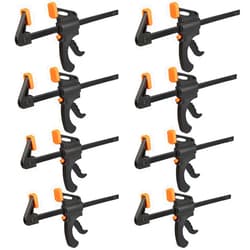 GENHAKON 8 Pack 8 Inch F Bar Clamp, Medium Duty 160lbs One Handed Clamps/Spreader, Bar Clamps for Woodworking, Crafting, by GENHAKON