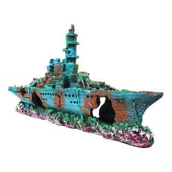 SLOCME Aquarium Shipwreck Decorations Fish Tank Ornaments - Resin Material Sunken Ship Decorations, Eco-Friendly for Freshwater Saltwater Aquarium Betta Fish Decorations