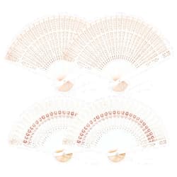 IOUALEY 4 Pack Wooden Folding Fan with Tassels, 2 Types Vintage Wooden Fan Handheld Folding Fans Sandalwood Hand Fan Chinese Sunflower Pattern Sandalwood Fan for Women Foldable Wedding Favors Baby Shower
