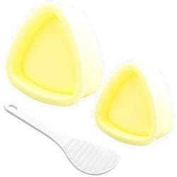 yuntop 2 Pack Triangle Sushi Maker & 1 Pack White Rice Paddle Triangle Onigiri Rice Ball Mold Kit for Japanese Home DIY Children Bento Large & Small Triangle Sushi Press Set Kitchen Tool for Musubi