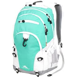 High Sierra Loop Backpack, Travel, or Work Bookbag with tablet sleeve, One Size, Aquamarine/White/Ash