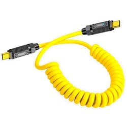 Poyiccot Coiled USB C to USB C Cable 140W, 20Gbps Spring Coiled USB Type C Charger Cable, 8K@60Hz Video Transfer Type C Fast Charging Cord for iPhone,MacBook,Max Stretched 5ft