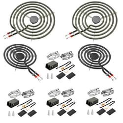 Fetechmate MP22YA Electric Range Burner Element Unit Set with 330031 Range Burner Receptacle Kit Fit for Ken-more Whirl-pool Frigi-daire May-tag Ranges/Stoves Replace WP660532, WP660533, WP330031