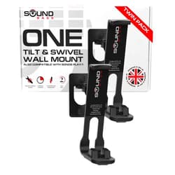 Sound Bass 2 x One Wall Mount Bracket, Black, Twin, Tilt & Swivel, Compatible with Sonos ONE, Gen 2, ONESL & Play:1