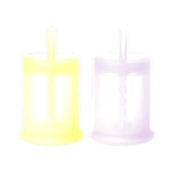 Olababy Silicone Training Cup with Straw Lid Bundle Lilac + Lemon