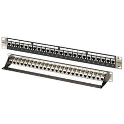 FGB 1U 24 Port Patch Panel and Cat6 RJ45 Shielded Keystone Coupler, 19