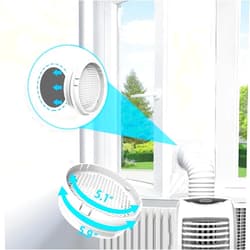 gulrear Portable Air Conditioner Window Seal Kit with Hose Connection Adapter 118 inches Portable A/C Window kit for Casement Windows Sealing AC Window Seal Vent Kit Hot Air Stop Air Exchange Guards…
