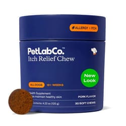 PetLab Co. Itch Relief Chews - Support for Dry, Occasionally Itchy Skin & Coats - Formulated with Turmeric, Omega 3 & 6, Honey - Packaging May Vary