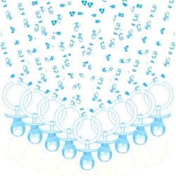Coume 36 Pcs Baby Shower Pacifiers Necklace Acrylic Baby Pacifiers Party Favors Charm Necklace for Girls Boys Shower Party Decorations Gender Reveal Table Scatter(White, Blue)