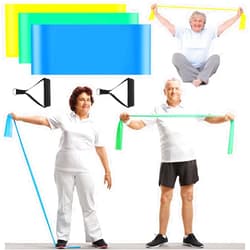 Gemscream 3 Pcs Resistance Band with Handles Chair Exercise Equipment for Seniors Physical Therapy Band Gifts for Elderly Women Rehab, Physical, Grandma, Grandpa