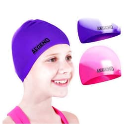 Aegend 2 Pack Kids Swim Cap for Girls Boys Age 3-15, Waterproof Durable Silicone Swimming Cap for Long or Short Hair, Comfortable Fit for Youths