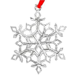 House of Morgan PEWTER Handmade Snowflake Gift - Metal Snowflake Christmas Ornament (Snowflake D)