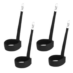 Lasuroa 4pcs Nylon Ski Glove Leashes with Metal Button Safety Strap Wrist Straps Glove Carrier Sling Clips Practical Mate Gear Winter Snow Sport Skiing Accessories for Hanging Gloves (Black)