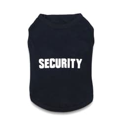 DroolingDog Dog Shirt Security Pattern Dog T-shirt Pet Shirts for Small Dogs, Large, Black