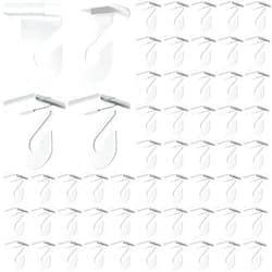 Vicenpal 100 Pair Drop Ceiling Hooks Bulk for Classrooms Hanging, Metal Suspended Track Tile Hooks Aluminum White Heavy Duty T Bar Clips, Hold up to 20 Lbs for School Offices Plants Decorations