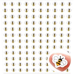 JarThenaAMCS 2400Pcs Summer Mini Bee Sticker Cartoon Paper Small Decals Cute Yellow Buzz Bee Self-Adhesive Stickers for Holiday Envelopes Scrapbook Gifts DIY Supplies, 0.5 in