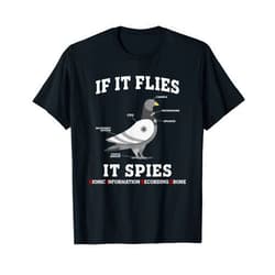 Bird Drone Surveillance Camera Conspiracy Funny If It Flies, It Spies Birds Are Not Real Drone Anatomy Funny T-Shirt