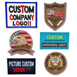 Boombala Custom Embroidery Patches Badges Armbands Cloth Labels Company Logo School Logo Any Size Any Logo Sew on Iron on pin on Hook & Loop