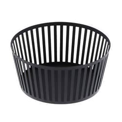 Yamazaki Home Striped Steel Fruit Basket - Kitchen Storage Produce Holder Steel Tall Black