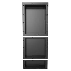 XZETORA Shower Niche SMC Material 40(20+14+6) X16in Niche for Shower Wall Shower Niches Ready for Tile Shower Niche Shelf Black