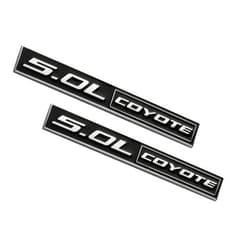 CDD 2 Pack 5.0L Coyote Emblems Decal 3D Badge V8 Engine Trunk Sticker Replacement for Mustang & F150 (Chrome/Black)