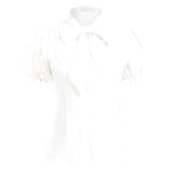Belle Poque Summer Short Sleeve Office Button Down Blouse Vintage Business Casual Shirts Tops with Bow Tie