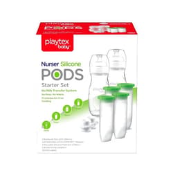 Playtex Baby Nurser Bottle Set with Reusable Silicone Pods, 2x8 Oz Bottles, 4x6 Oz Silicone PODS, 2 Breast Pump Adapters - Anti-Colic, Eco-Friendly Baby Feeding Solution