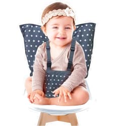 MINGRI Portable Baby High Chair Safety Seat Harness for Toddler, Baby Travel Essential Easy High Booster Seat Cover for Infant Eating Feeding Camping with Adjustable Straps Shoulder Belt,Holds Up to 38lbs.