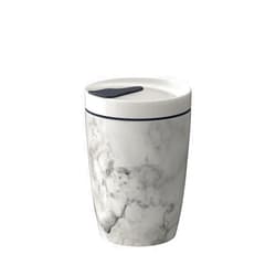 Villeroy & Boch Like. By Villeroy And Boch To Go Mug S Marmory, 270 Ml, Premium Porcelain/Silicone, White/Black