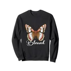 Maria's Jesus Has My Back Faith Tees Jesus Has My Back Butterfly Faith Christian Sweatshirt