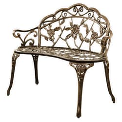 Tangkula Outdoor Garden Bench Park Bench, All-Weather Patio Bench Chair with Cast Aluminum Seat & Backrest, Porch Loveseat with Cast Iron Handle & Legs, Outdoor Bench for Patio Garden Lawn Park Deck