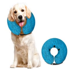 MIDOG Dog Cone Collar, Inflatable Dog Neck Donut Collar Alternative After Surgery, Soft Protective Recovery Cone for Small Medium Large Dogs and Cats Puppies - Alternative E Collar (Blue, L)