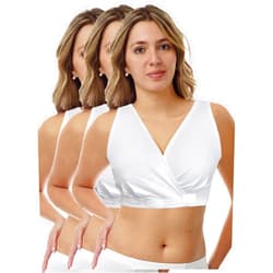 Underworks Arthritis Bra with Hook and Loop Front Closure - Sleep and Leisure Bra - Breastfeeding Bra - 3-Pack