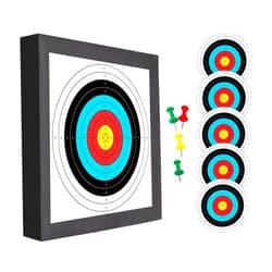 - QI HUO JU - Archery Target EVA Foam Targets for Youth Beginner Backyard Shooting Targeting, 20'' Durable Bow and Arrow Practice Target Block with 5 Target Paper, 4 Pins