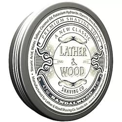 Lather & Wood Shaving Co. Lather & Wood Shaving Soap - Sandalwood - Simply The Best Luxury Shaving Cream - Tallow - Dense Lather with Fantastic Scent for The Worlds Best Wet Shaving Routine. 4.6 oz (Sandelwood)