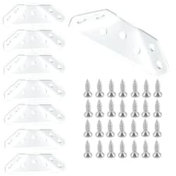 BellRhein Universal Stainless Steel Furniture Corner Connector, Shelf Brackets 10PCS, for Furniture Corner Connectors, Wooden Furniture Triangle Stabilizer, Including 70 Screws. (White)