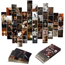 Yopyame 50PCS Dark Academia Aesthetic Photo Collection Kit, Retro Style Collage for Teens Room Decor, Wall Prints and Small Posters