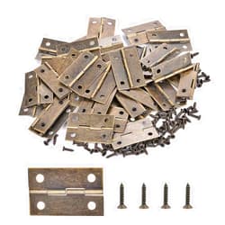 YCSJ 60 Pieces Antique Bronze Mini Hinges Hardware for Wooden Jewelry Boxes,Small Hinges for Handmade Crafts,Jewelry Box Hinges Bronze