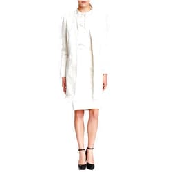 Vertigo Paris Women's Tweed Fringe Boucle Wool Blend Coat - Ivory - Medium