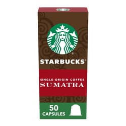 Starbucks by Nespresso Original Line, Single-Origin Sumatra, Dark Roast Coffee, 50-count Espresso Pods