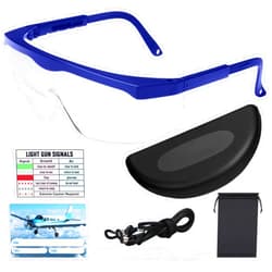 Saysurey Aviation Flight Training Glasses Adjustable View Limiting Goggles Device with Glasses Box and Tag (Blue)