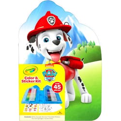Crayola PAW Patrol Art Kit for Kids (45pcs), PAW Patrol Coloring Book Pages, PAW Patrol Stickers for Kids, PAW Patrol Toy, Holiday Gift, red, white, black